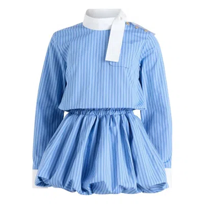 Patou Striped Bubble Dress In Blue