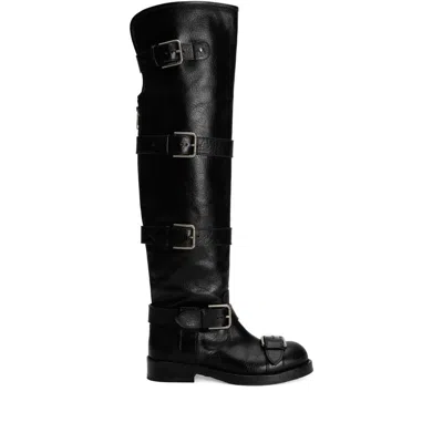 Dolce & Gabbana Stylish Ankle Boots Featuring Buckle Detail In Black