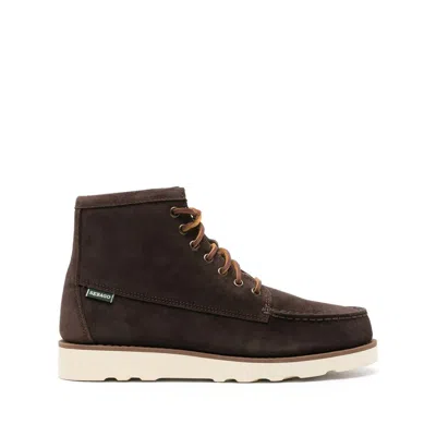 Sebago Lace Up Ankle Boots In Suede In Brown