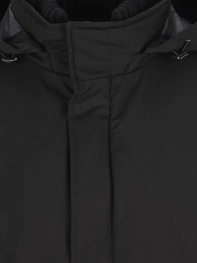 Herno Puffer Jacket With Knutted Collar In Black