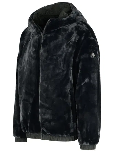 Moose Knuckles Border Bunny Reversible Polyester Sweatshirt In Green