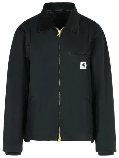 Sacai Carhartt Work Progress Cotton Jacket In Black