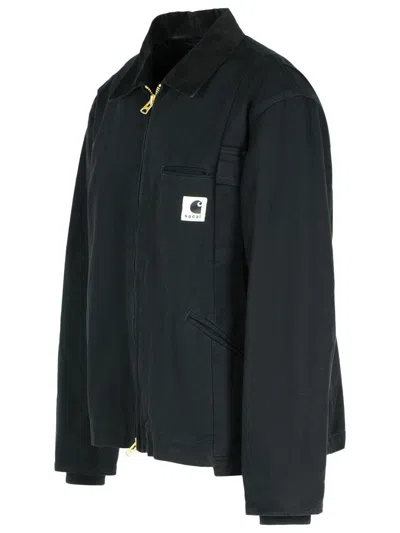 Sacai Carhartt Work Progress Cotton Jacket In Black