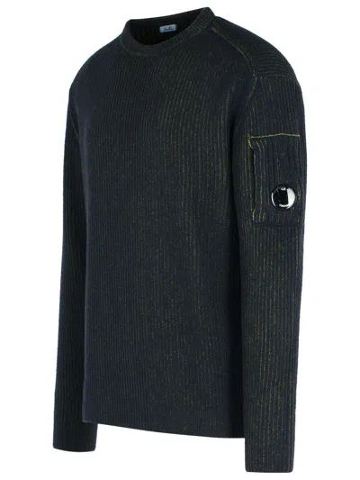 C.p. Company Wool Blend Sweater Arm Pocket In Green