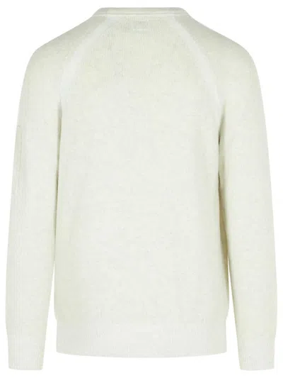 C.p. Company Wool Blend Sweater Sleeve Pocket In White