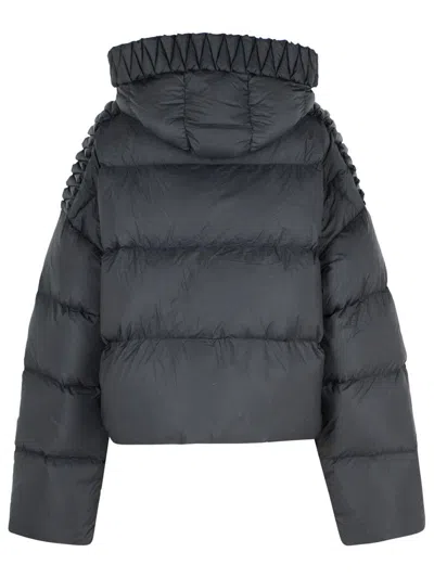 Raxxy Black Polyester Hooded Down Jacket In Gray