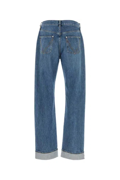 Bottega Veneta Jeans With Intrecciato Detail In Blue