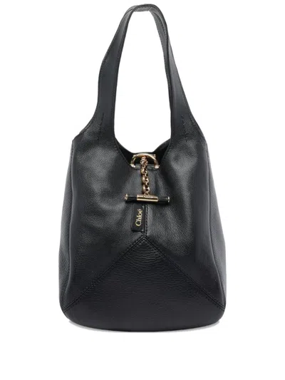 Chloé Balloon Small Grained Leather Bag In Black