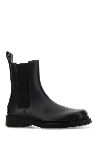 Bottega Veneta Leather Intrecciato-detail Ben Chelsea Boots In Black