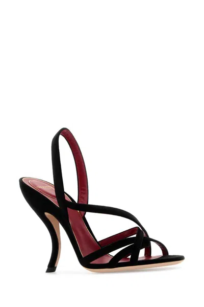 Valentino Fetishique 105 Velvet Slingback Sandal In Black