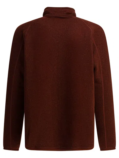 Patagonia Textured Full-zip Jacket In Dried Vanilla Brown In Burgundy