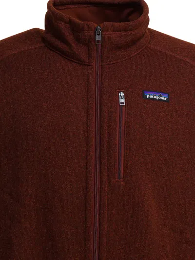 Patagonia Textured Full-zip Jacket In Dried Vanilla Brown In Burgundy