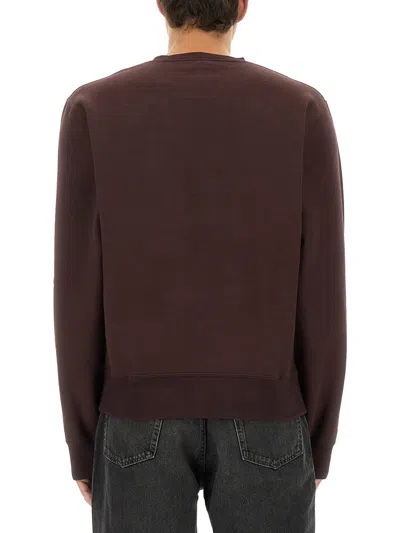 Saint Laurent Cassandre Sweatshirt In Brown