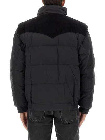 Isabel Marant Marant Dawson Short Puffer Jacket In Cotton And Velvet In Black