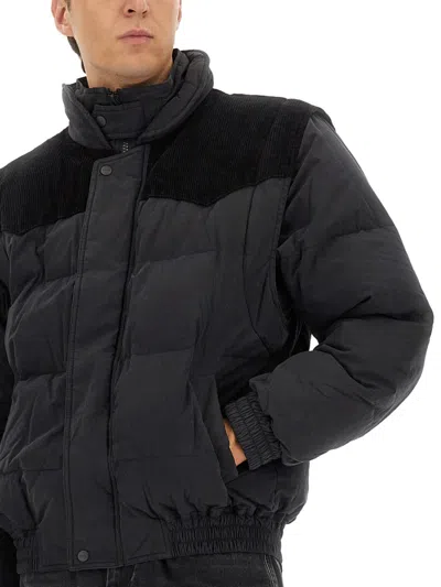 Isabel Marant Marant Dawson Short Puffer Jacket In Cotton And Velvet In Black