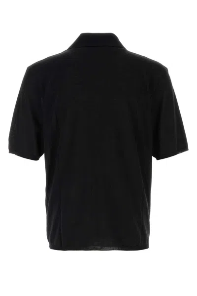 Saint Laurent Wool Polo Shirt In Black