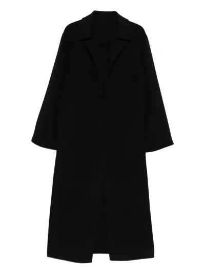Alberta Ferretti Cashmere-blend Coat In Black