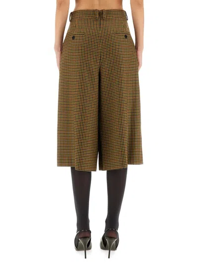 Saint Laurent Gonna Pantalone In Seta E Cashmere In Black