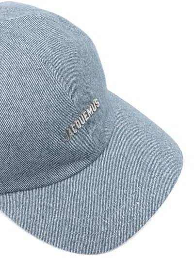 Jacquemus Women Gadjo Denim Baseball Cap With Logo Plaque
