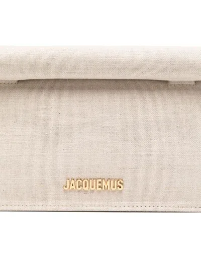 Jacquemus Pochette Small Embellished Leather-trimmed Canvas Clutch