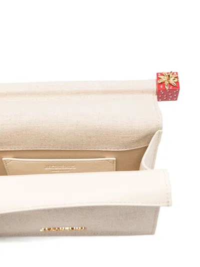 Jacquemus Pochette Small Embellished Leather-trimmed Canvas Clutch
