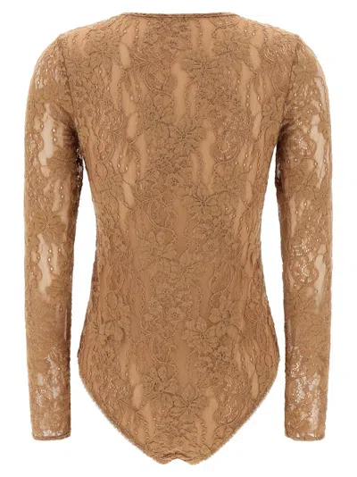 Zimmermann Lace Bodysuit Tops Beige In Brown
