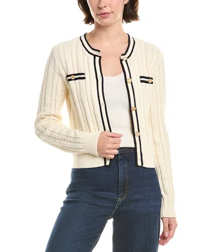 Frame The Trimmed Cardigan In White