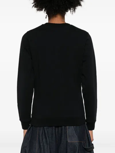 Maison Kitsuné Lady Fox Cotton Crewneck Sweatshirt In Black