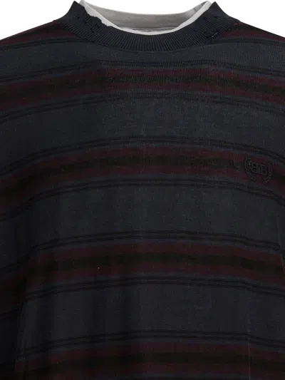 Balenciaga Layered Knitting Tops Black In Multi