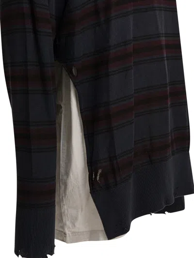 Balenciaga Layered Knitting Tops Black In Multi