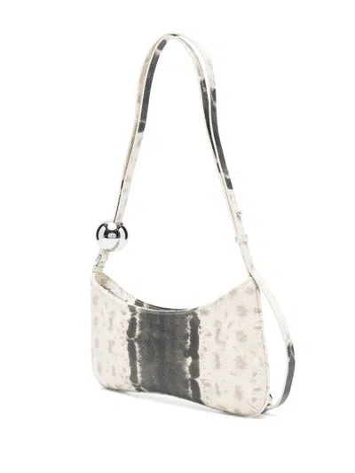Jacquemus Le Bisou Perle Snake Embossed Leather Shoulder Bag