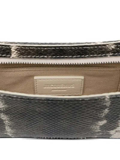 Jacquemus Le Bisou Perle Snake Embossed Leather Shoulder Bag