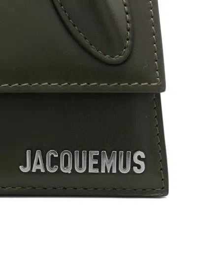 Jacquemus Long Handbag With Top Handle And Stitching In Green