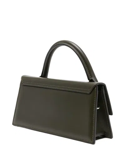 Jacquemus Long Handbag With Top Handle And Stitching In Green