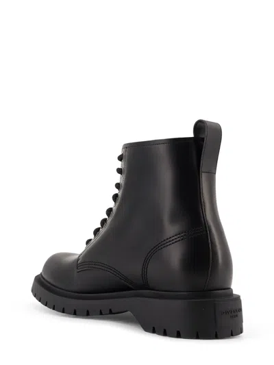 Givenchy Chunky Sole Leather Ankle Boots With Pull Tab In Black