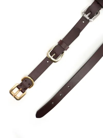 Etro Leather Belt Belts Brown In Brown