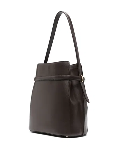 Totême Leather Belted Bucket Bag