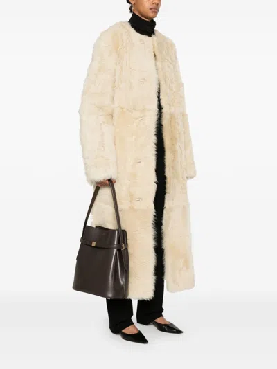 Totême Leather Belted Bucket Bag