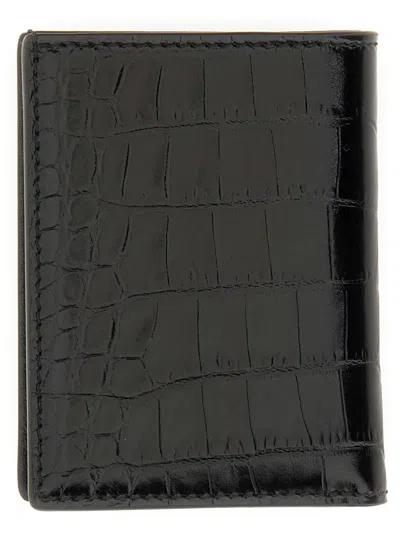 Tom Ford Crocodile Embossed Bi-fold Wallet And Cardholder