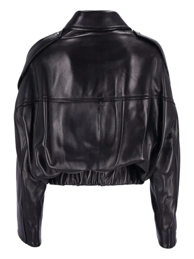 Khaite Leather Jacket "owey" In Black