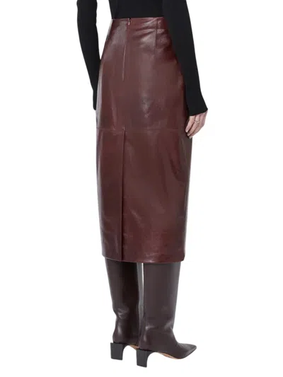 Sportmax Leather High Waist Pencil Skirt In Black