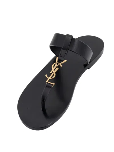 Saint Laurent Leather Sandals In Black