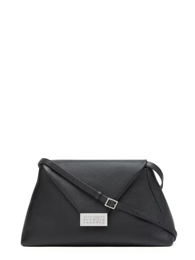 Mm6 Maison Margiela Leather Shoulder Bag In Black