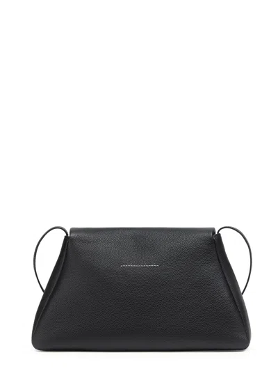 Mm6 Maison Margiela Leather Shoulder Bag In Black