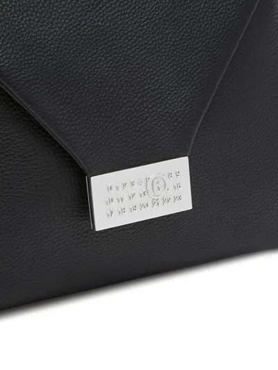 Mm6 Maison Margiela Leather Shoulder Bag In Black