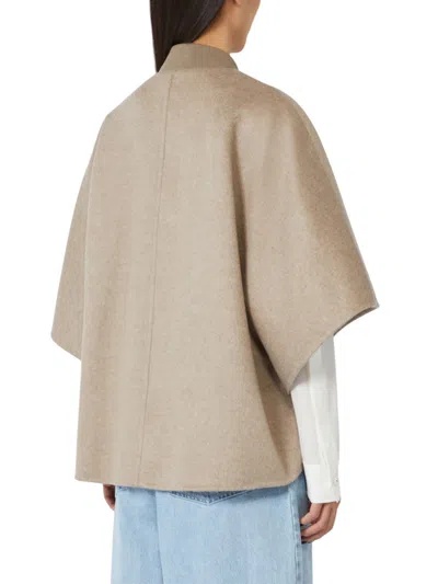Max Mara Jacket With Front Pockets And High Collar In Multi