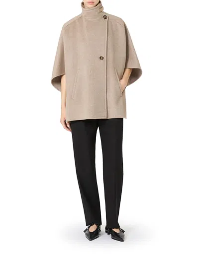 Max Mara Lightweight Cashmere Drap Cape In Multi