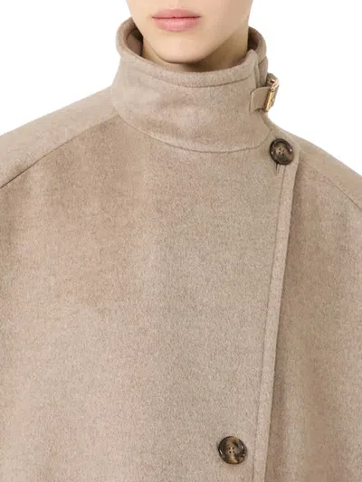 Max Mara Lightweight Cashmere Drap Cape In Multi