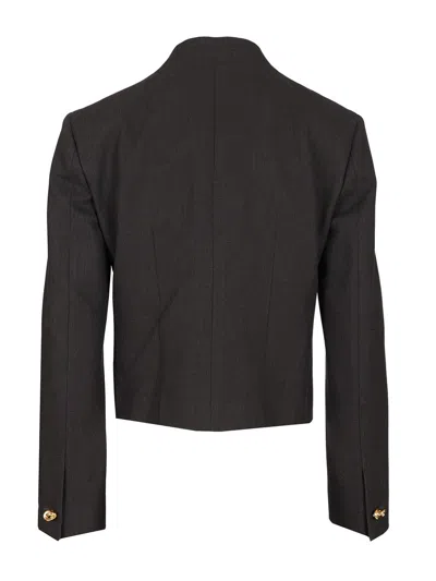 Bottega Veneta Women Cotton And Viscose Blazer With Knots Detail In Black