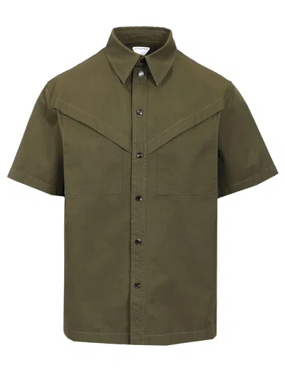 Bottega Veneta Lightweight Cotton Twill Shirt In Green